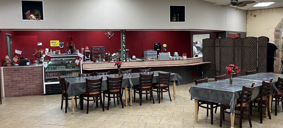 Shared meal table at an Italian restaurant